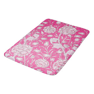 Tapete De Banheiro Vintage Floral Trendage Bright Pink & White