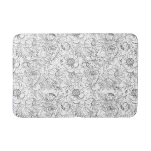 Tapete De Banheiro Vintage Peony Floral Pattern