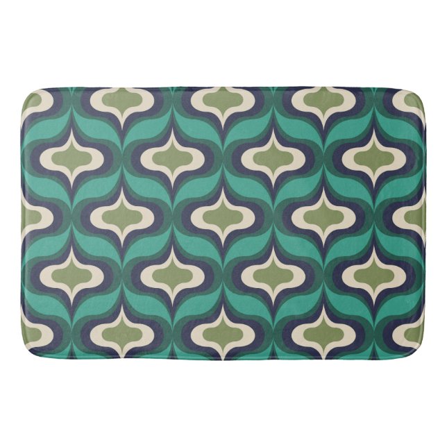 Tapete De Banheiro Vintage Retro Verde (Frente)