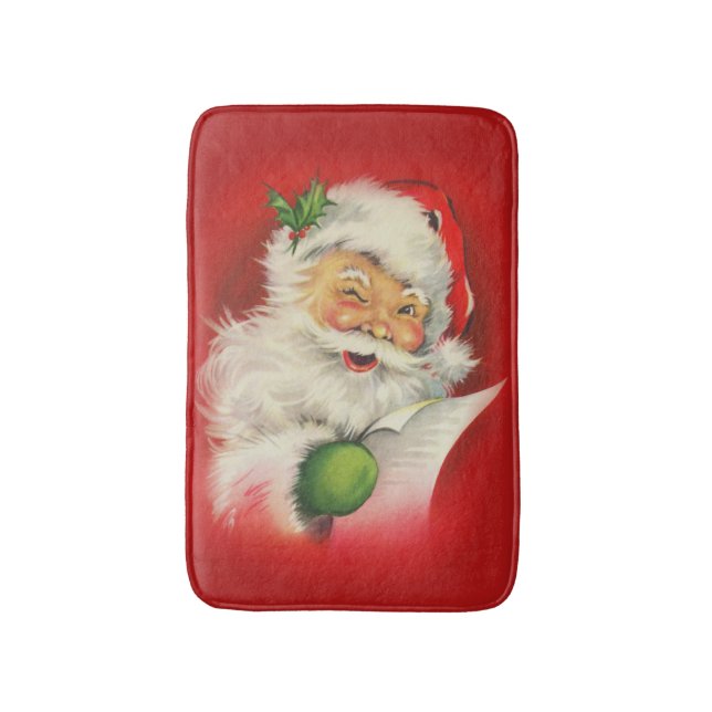 Tapete De Banheiro Vintage Santa Claus Natal (Frente Vertical)