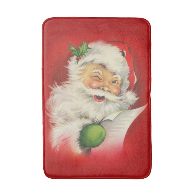 Tapete De Banheiro Vintage Santa Claus Natal (Frente Vertical)