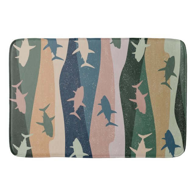 TAPETE DE BANHEIRO VINTAGE SHARK WAVE (Frente)