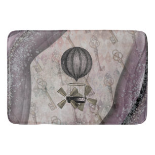 Tapete De Banheiro Vintage Steampunk Glam Purple Airship