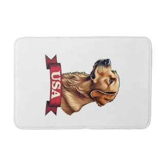 Tapete De Banheiro Vintage USA Golden Retriever Engraving Shirt