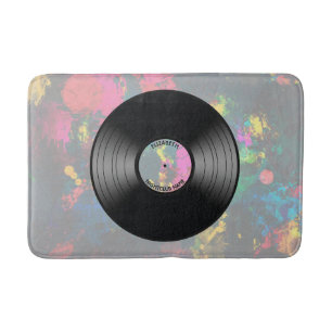 Tapete De Banheiro Vintage Vinyl Music Record Nightclub Ou Dance Fan