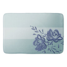 Vintage Watercolor Floral Ombre Azul