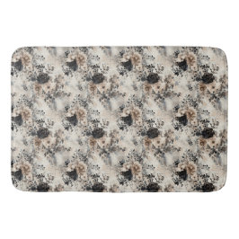 Tapete De Banheiro Vintage Watercolor Rosas em bege, preto, creme