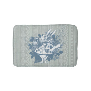 Tapete De Banheiro Vintage Wonderland White Rabbit Herald