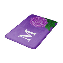 Tapete De Banheiro Violeta Floral Monogramada em Aquarela