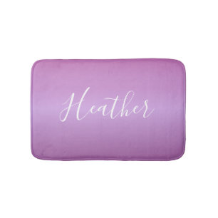 Tapete De Banheiro Violeta Roxa e Script Branco Personalizado
