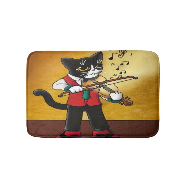 Tapete De Banheiro Violino Music Cat (frente)