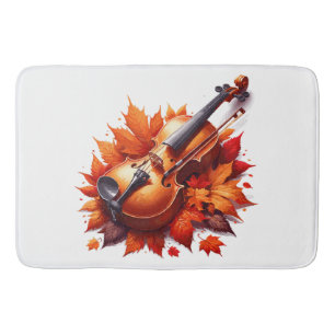 Tapete De Banheiro Violino na cama das folhas