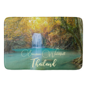 Tapete De Banheiro Visão de queda de Erawan Waterfall Tailândia