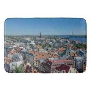 Tapete De Banheiro Vista da cidade antiga de Riga de cima