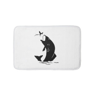 Tapete De Banheiro Voo Pesca Peixes Salto Larvea Hook Pescador Presen
