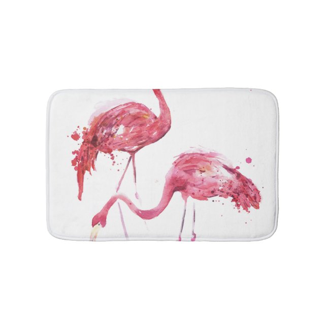 Tapete De Banheiro Watercolor Flamingos, Elegante Design. (frente)