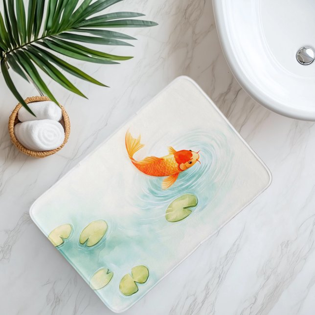 Tapete De Banheiro Watercolor Koi Fish Serenity (Criador carregado)