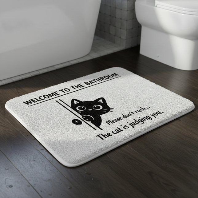 Tapete De Banheiro Welcome To The Bathroom Cat Companion (Criador carregado)