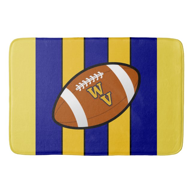Tapete De Banheiro West Virginia Football Blue e Dourado Pride (Frente)