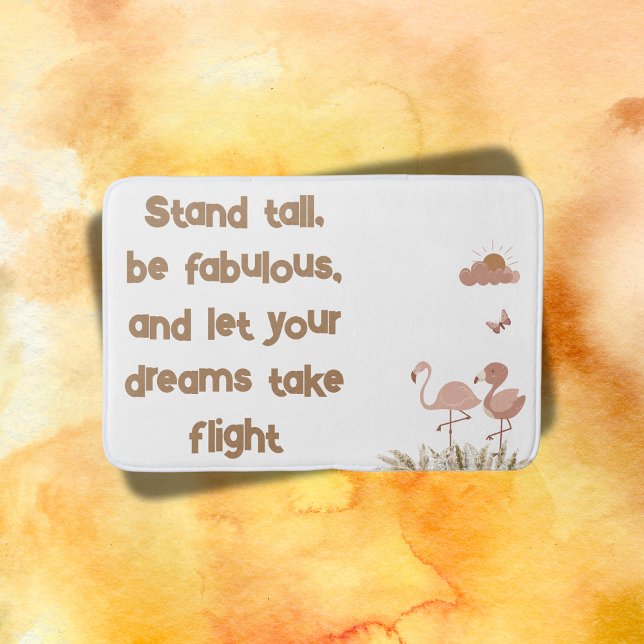 Tapete De Banheiro Whimsical Boho Flamingo Monograma | (Criador carregado)