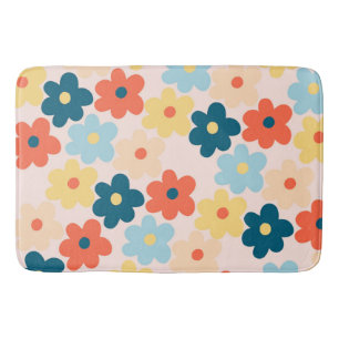 Tapete De Banheiro Whimsical Colorical Floral Retro Cheerful Preppy