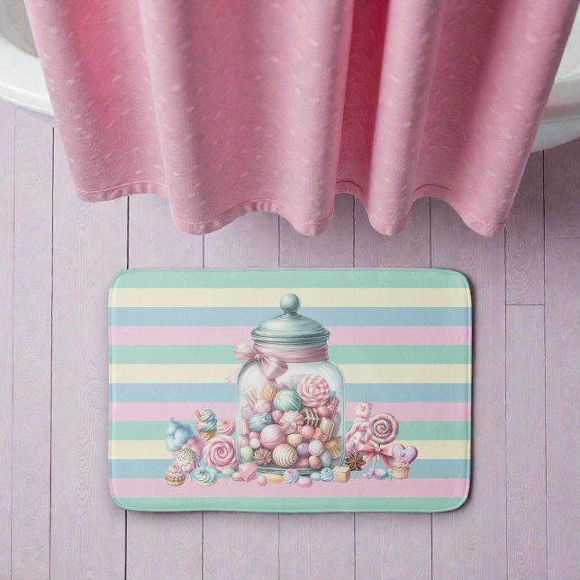 Tapete De Banheiro Whimsical Watercolor Sweet Candy (Criador carregado)