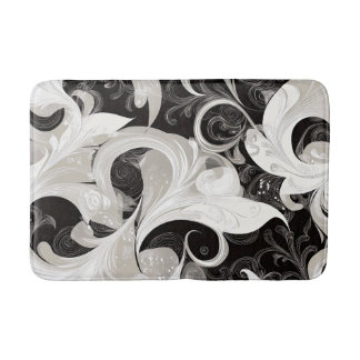 Tapete De Banheiro Whimsy em Black and Cream Barroco Swirings