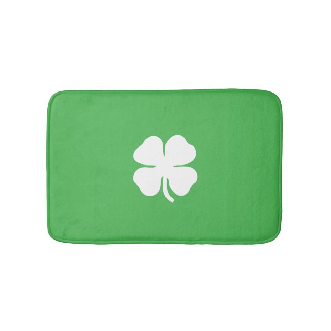 Tapete De Banheiro White Clover Leaf Bath Mat (frente)