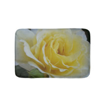 White e Yellow Rose Bath Mat