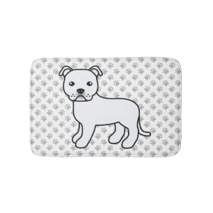 Tapete De Banheiro White English Staffie - Boca-branca