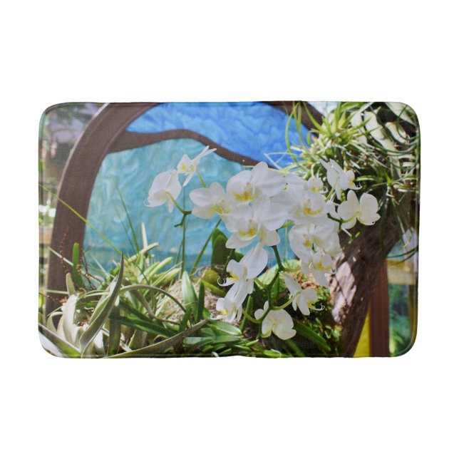 Tapete De Banheiro White Orchids Bath Mat (Frente)