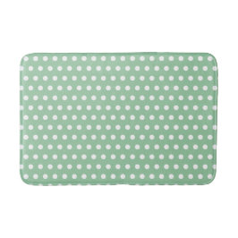 Tapete De Banheiro White Polka Dots on Sage Green 