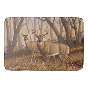 Tapete De Banheiro Whitetail Deer Buck & Doe Autumn Mapods