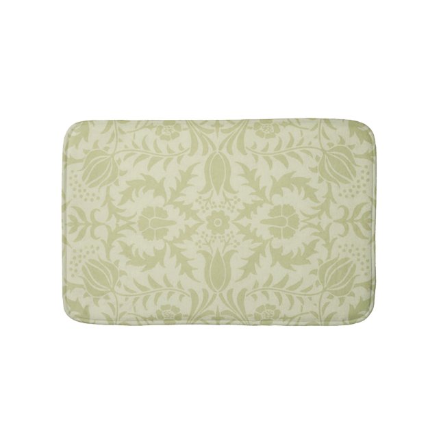 Tapete De Banheiro William Morris Borage vintage verde macio damasco (frente)