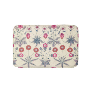 Tapete De Banheiro William Morris Daisy Padrão Floral Vermelho Laran