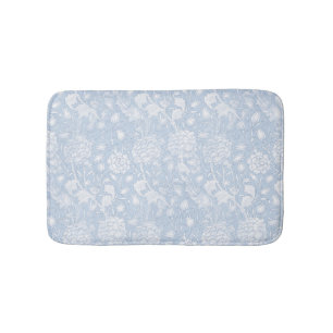 Tapete De Banheiro William Morris Floral Patterno em Blue Bath Mat