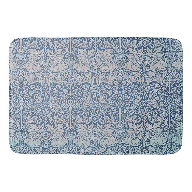Tapete De Banheiro William Morris Forest Rabbit Foliage Blue (Frente)