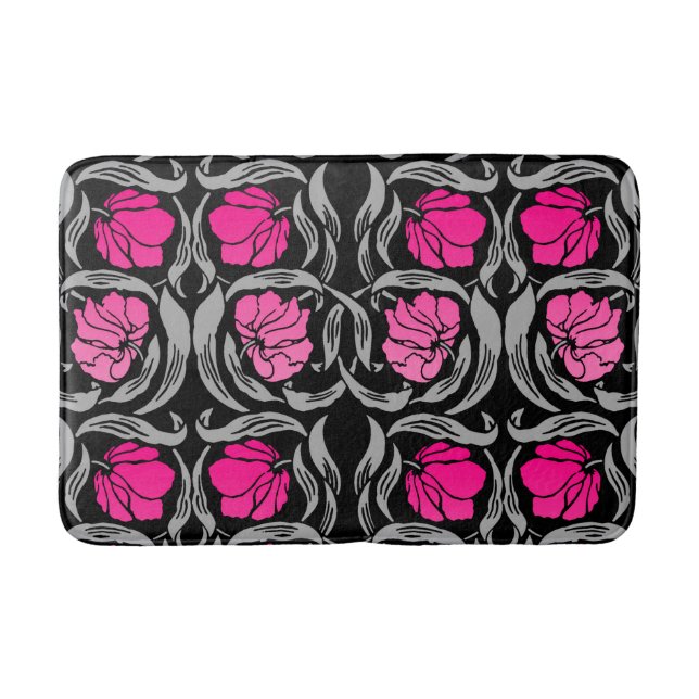 Tapete De Banheiro William Morris Pimpernel, Fuchsia Pink e Black (Frente)