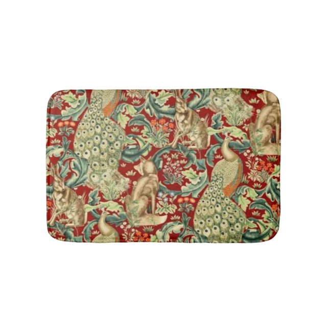Tapete De Banheiro William Morris Red Pattern Forest (frente)