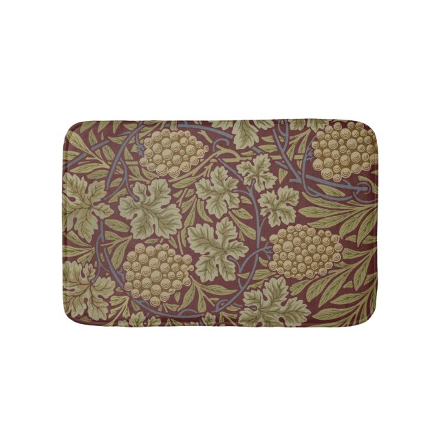 Tapete De Banheiro William Morris Vine Grape Red Green Art (frente)