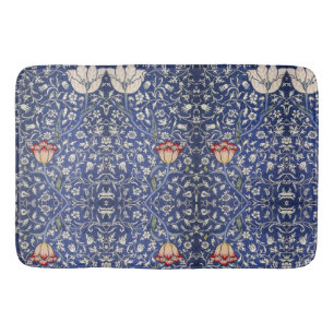 Tapete De Banheiro William Morris Vintage Floral Tulip Azul Vermelho