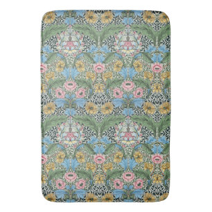 Tapete De Banheiro William Morris Vintage Flores Florais Amarelo Azul