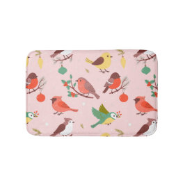Tapete De Banheiro Winter Christmas Birds Kids