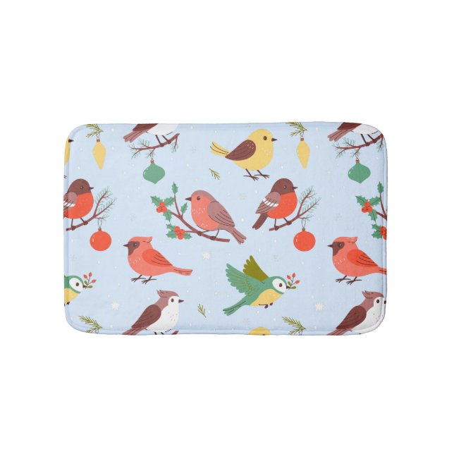 Tapete De Banheiro Winter Christmas Birds Kids (frente)