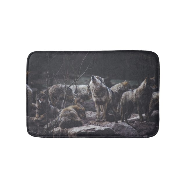 Tapete De Banheiro Wolf Pack Bath Mat (frente)