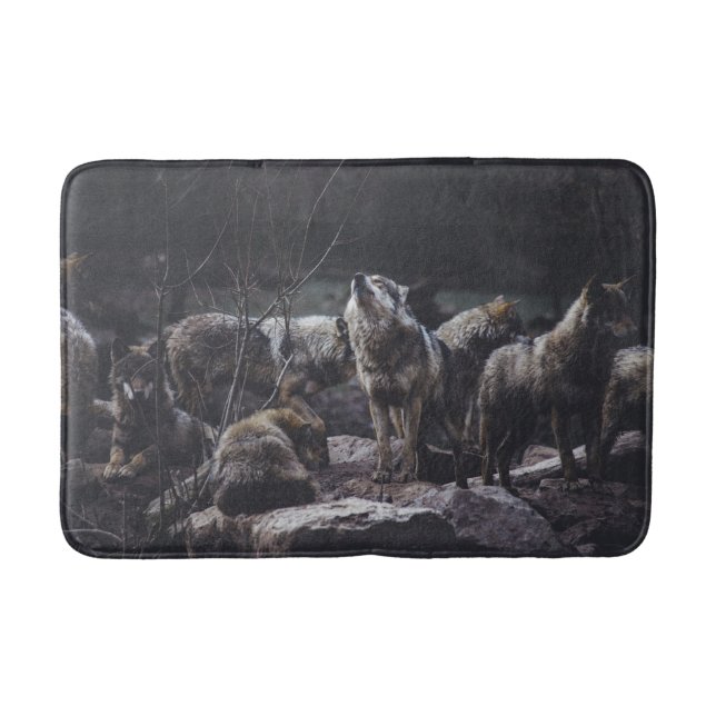 Tapete De Banheiro Wolf Pack Bath Mat (Frente)