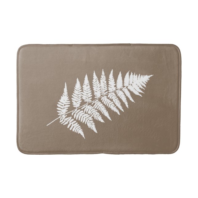 Tapete De Banheiro Woodland Fern 1, Taupe Tan e White (Frente)