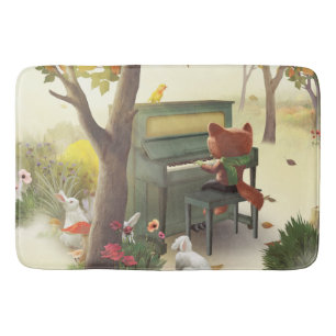 Tapete De Banheiro Woodland Pianist