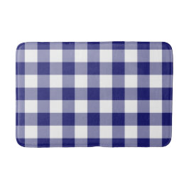 Tapete De Banheiro Xadrez Azul Moderno