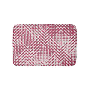 Tapete De Banheiro Xadrez de Glen Branco Vermelho: Tartan Torcido
